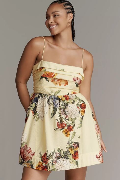 Anthropologie Dresses & Skirts - New Anthropologie Maeve Sleeveless Fit & Flare Mini Dress $168 PLUS 1X Yellow